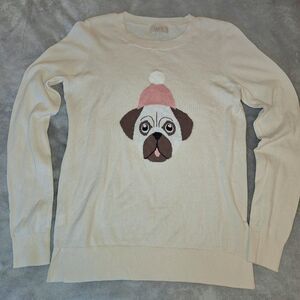 LOFT Lightweight Pug Graphic Sweater